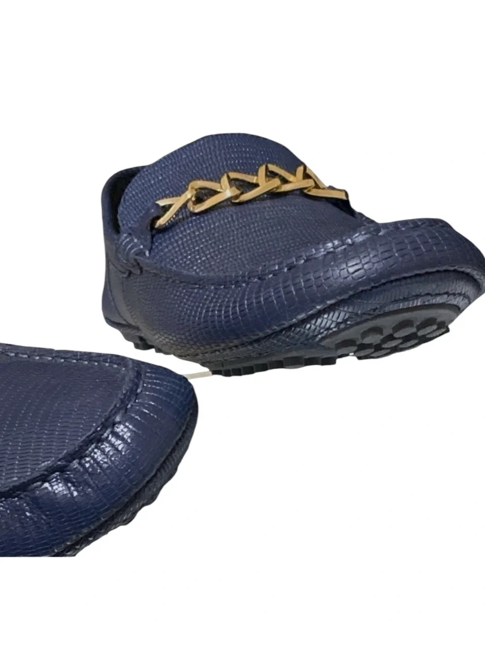 ALDO Davinch Lizard Embossed Loafer Driving Shoe Navy Blue Size 11…Normcore